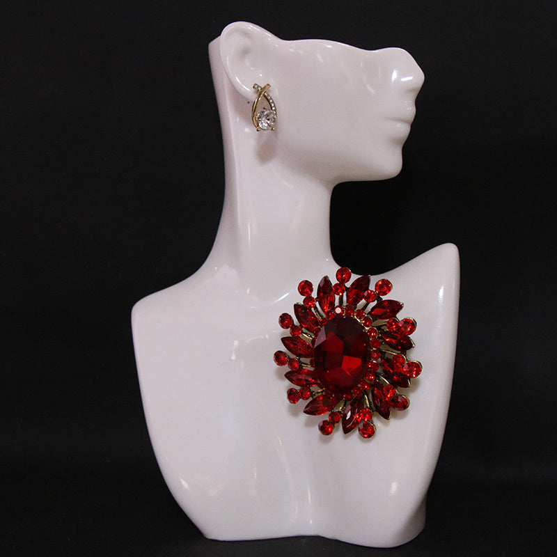 Women's Rhinestone Brooch Pin Elegant Opulent Jewelry Accessory