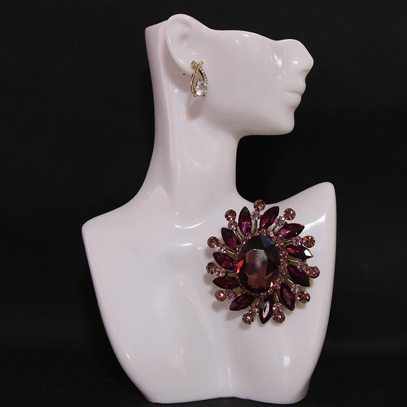 Women's Rhinestone Brooch Pin Elegant Opulent Jewelry Accessory