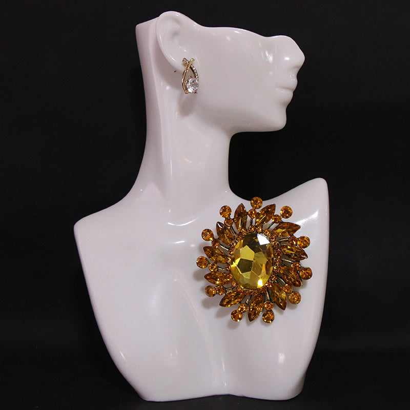 Women's Rhinestone Brooch Pin Elegant Opulent Jewelry Accessory