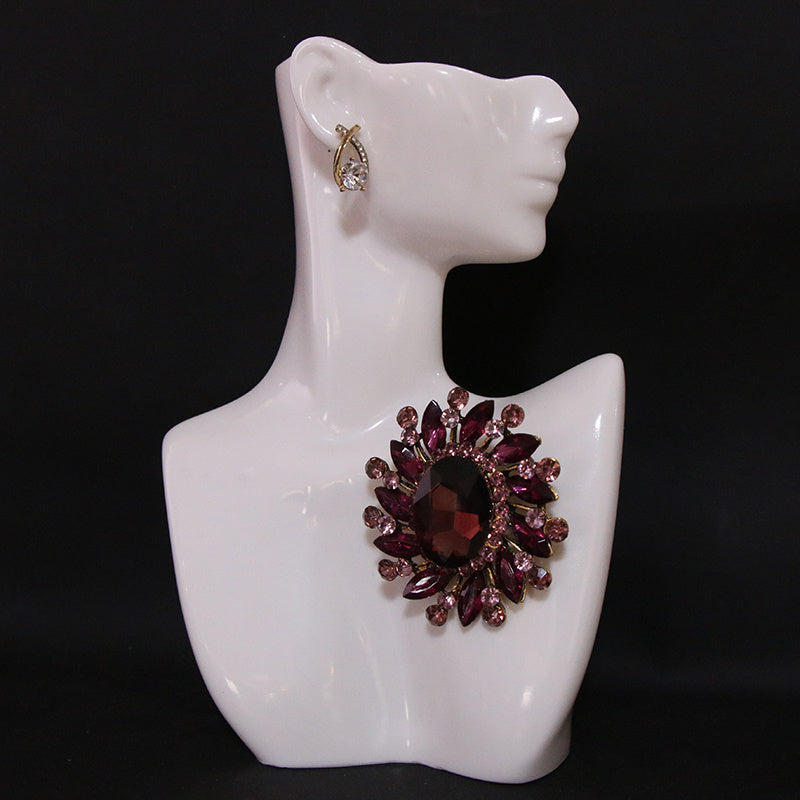 Women's Rhinestone Brooch Pin Elegant Opulent Jewelry Accessory