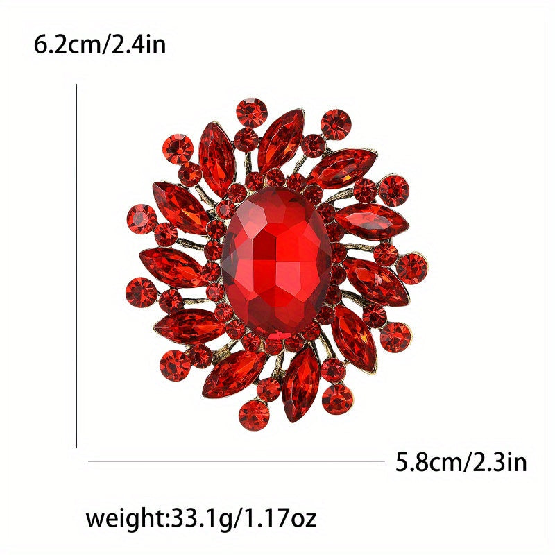 Women's Rhinestone Brooch Pin Elegant Opulent Jewelry Accessory