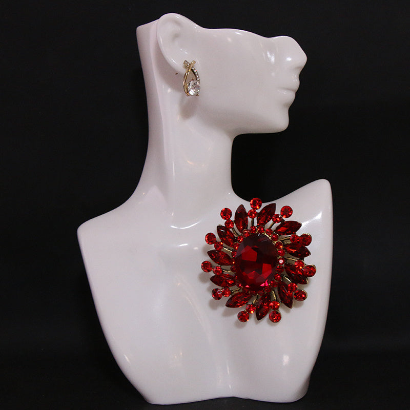 Women's Rhinestone Brooch Pin Elegant Opulent Jewelry Accessory