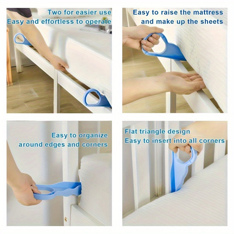 Sheet and Skirt Folding Tool for Back Pain Relief Ergonomic Mattress Lifter Blue