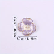 Broche de flor estilo antiguo con esmalte lavanda y cristales
