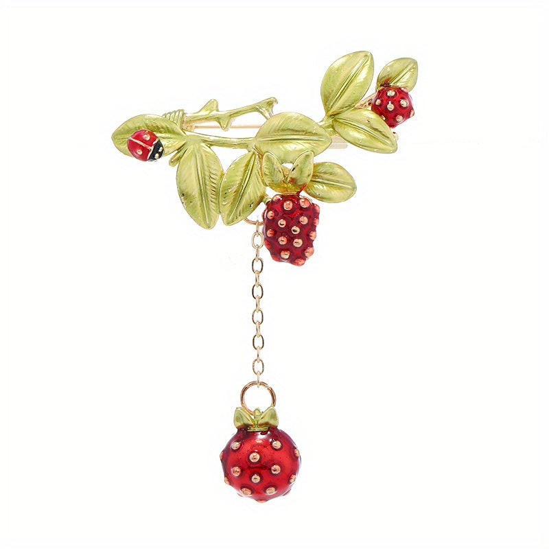 Retro Raspberry Brooch Alloy Plant Fruit Pin for Jackets and Tops