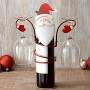 Christmas Wine Bottle Holder Set with Santa and Snowman Designs for Holiday Decor