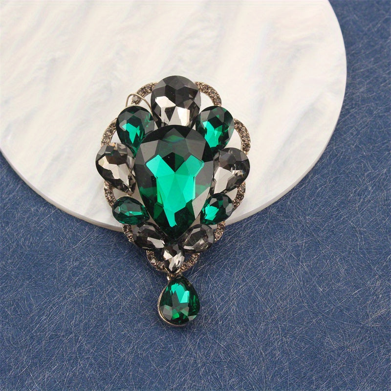 Luxury Rhinestone Brooch Pin Irregular Shape Corsage for Dresses