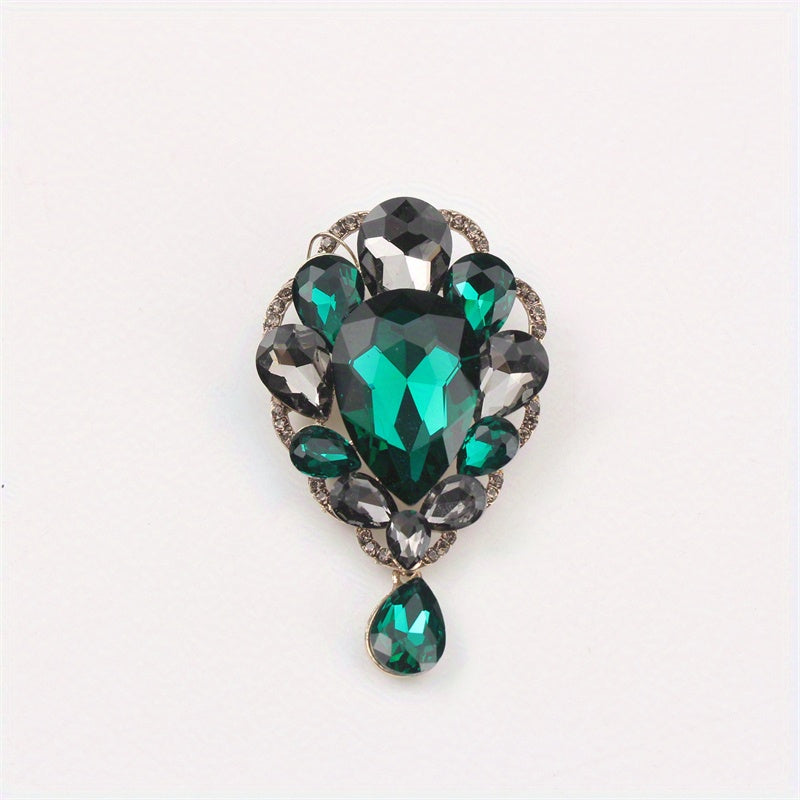 Luxury Rhinestone Brooch Pin Irregular Shape Corsage for Dresses