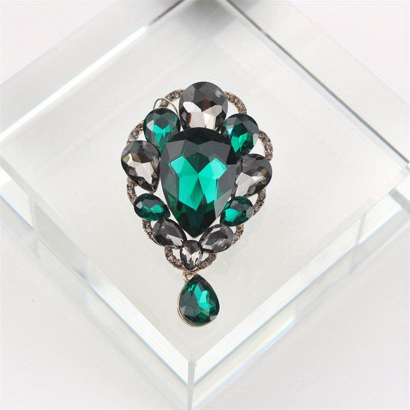 Luxury Rhinestone Brooch Pin Irregular Shape Corsage for Dresses