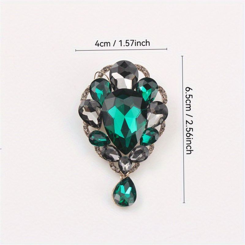 Luxury Rhinestone Brooch Pin Irregular Shape Corsage for Dresses
