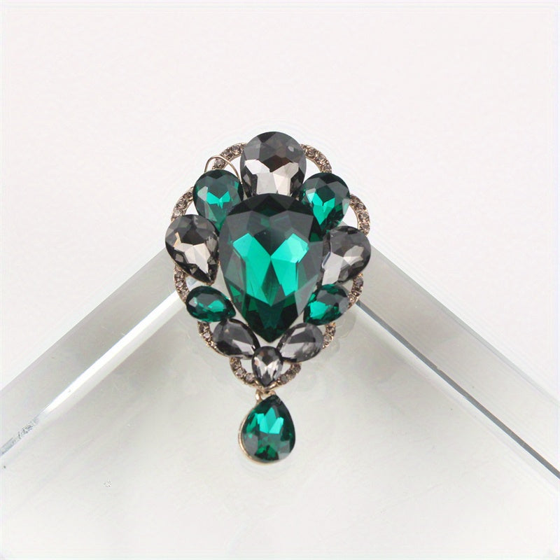 Luxury Rhinestone Brooch Pin Irregular Shape Corsage for Dresses