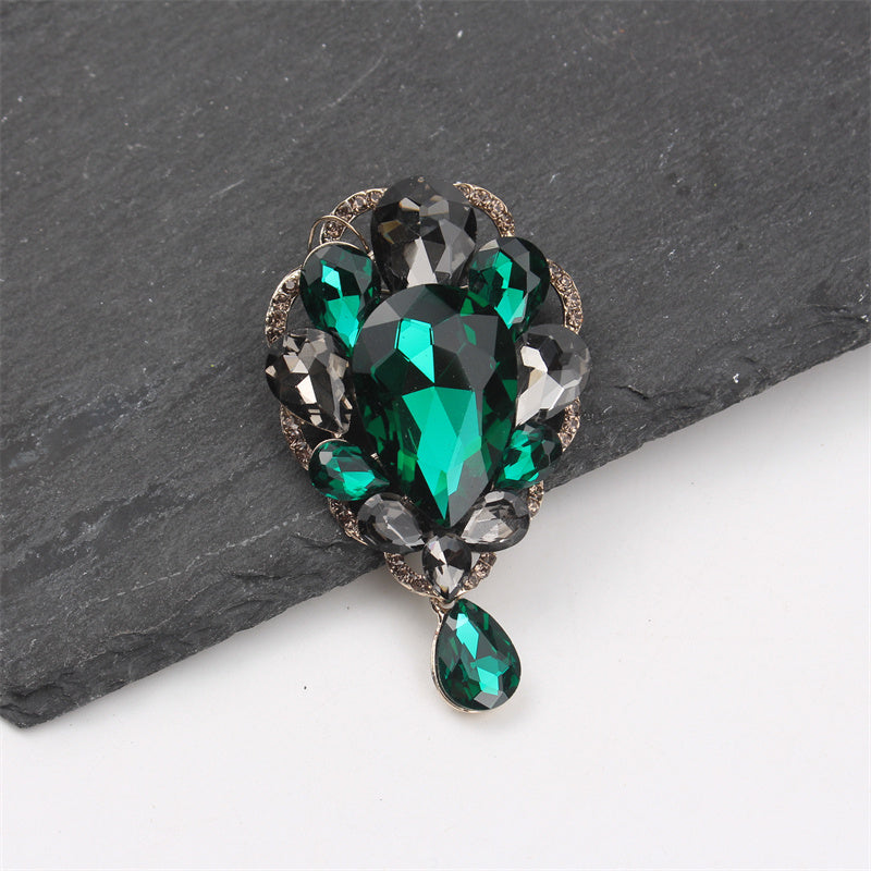 Luxury Rhinestone Brooch Pin Irregular Shape Corsage for Dresses