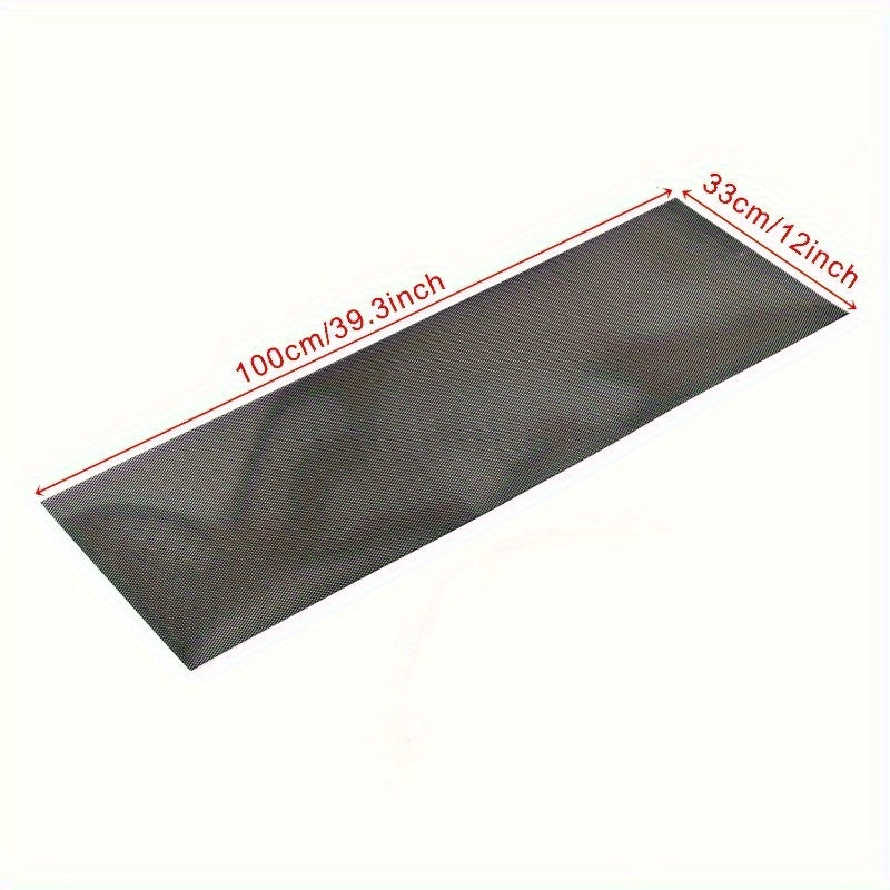 Kvadrilater avtomobil radiator grillari alyuminiy qizil, ko‘k, qora 33x100cm universal moslashtirilgan