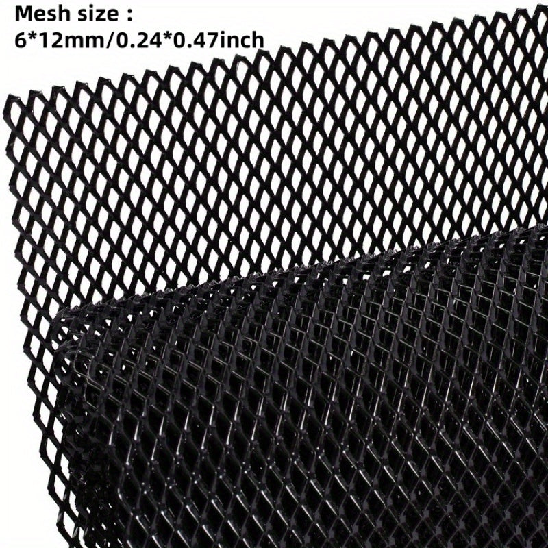 Kvadrilater avtomobil radiator grillari alyuminiy qizil, ko‘k, qora 33x100cm universal moslashtirilgan