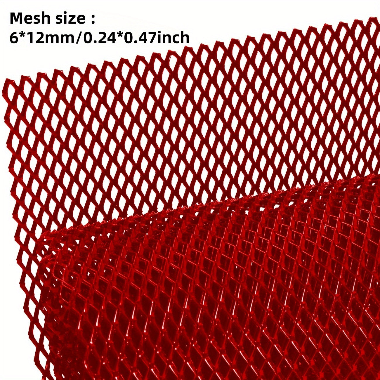 Kvadrilater avtomobil radiator grillari alyuminiy qizil, ko‘k, qora 33x100cm universal moslashtirilgan