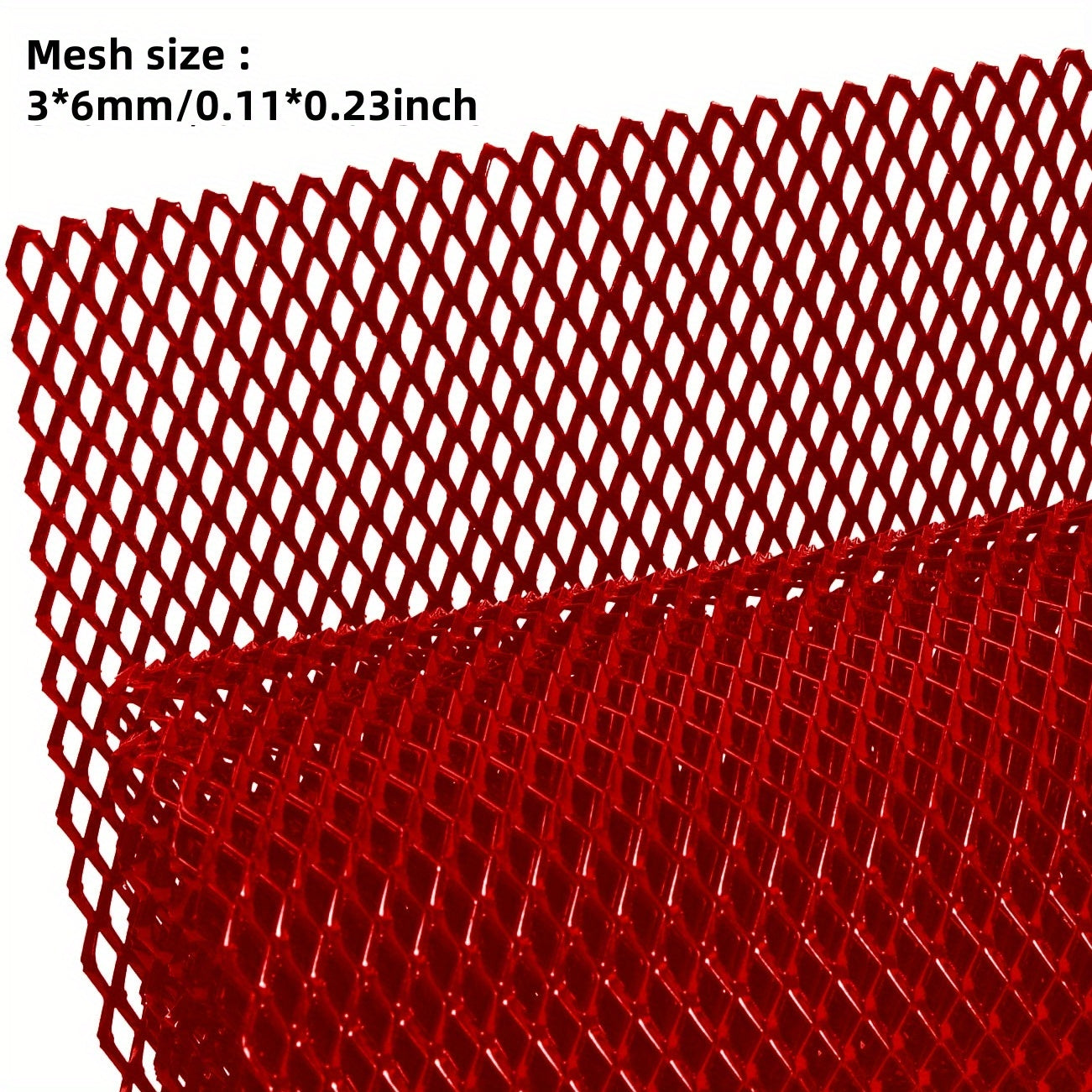 Kvadrilater avtomobil radiator grillari alyuminiy qizil, ko‘k, qora 33x100cm universal moslashtirilgan