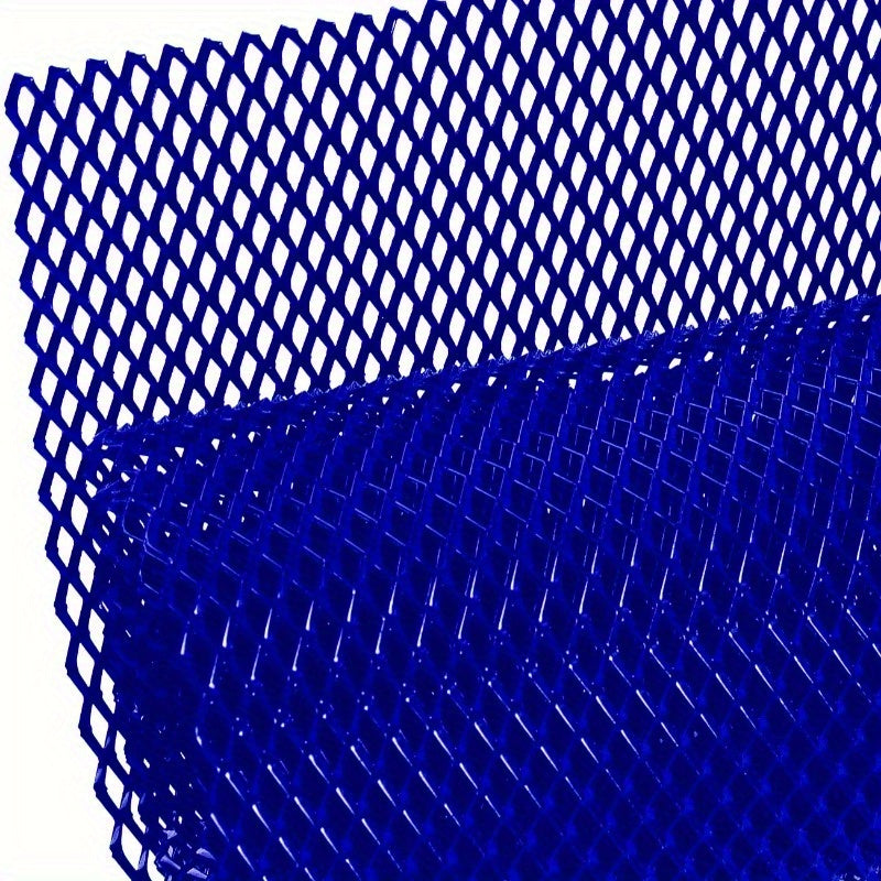 Kvadrilater avtomobil radiator grillari alyuminiy qizil, ko‘k, qora 33x100cm universal moslashtirilgan