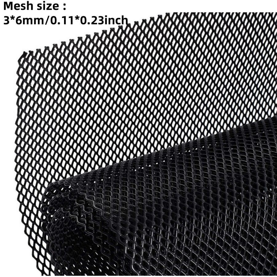 Kvadrilater avtomobil radiator grillari alyuminiy qizil, ko‘k, qora 33x100cm universal moslashtirilgan