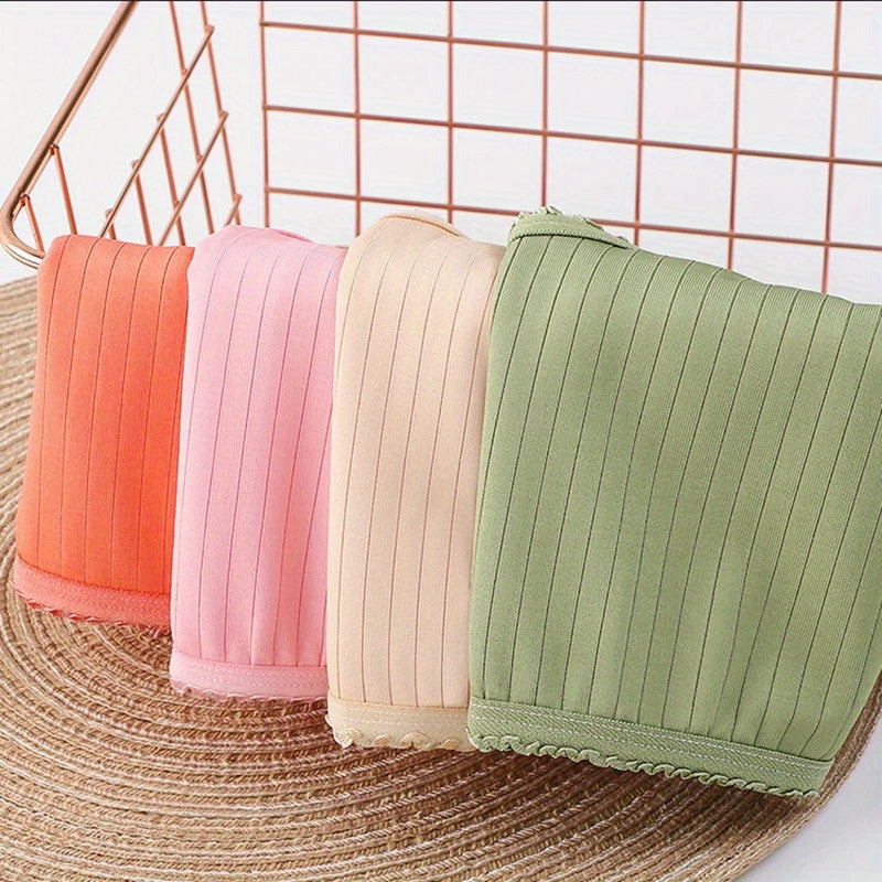 Set of 4 Women's High Waist Breathable Cotton-Polyester Underwear