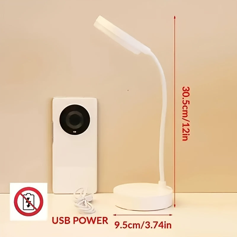 Adjustable USB LED Desk Lamp with 3-Level Dimmer Eye-Caring Reading Light