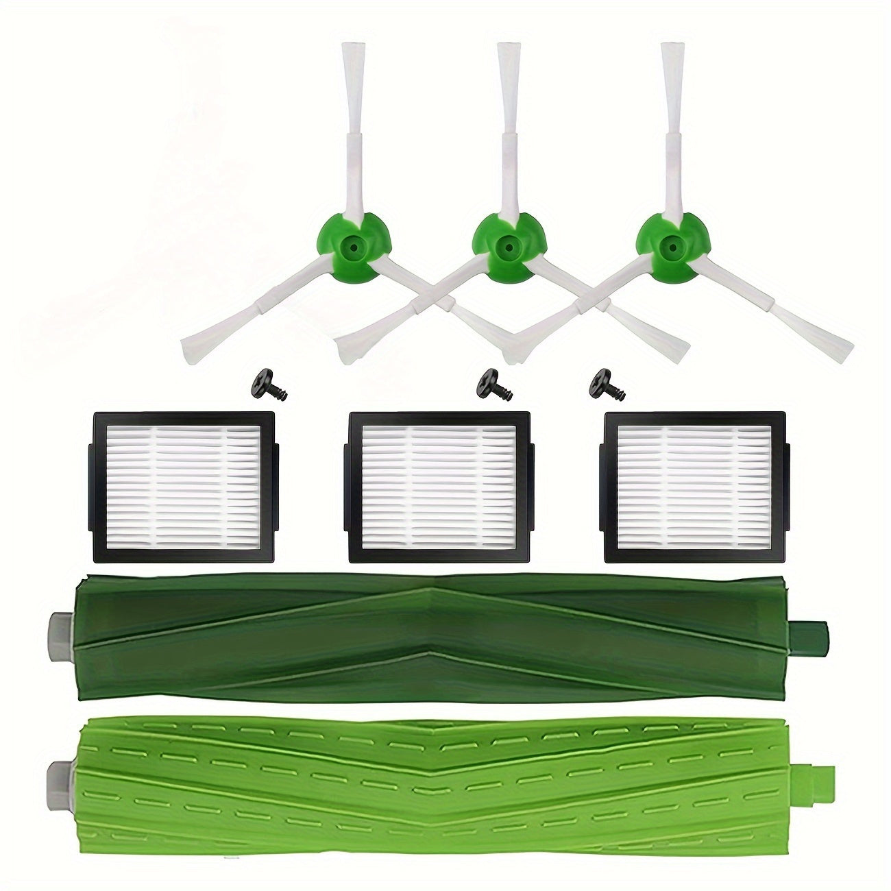 Vakuum tozalash uchun aksessuarlar to'plami, rezina cho'tkalar, filtrlash va chekka cho'tkalar bilan