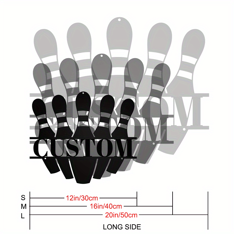 Black Iron Bowling Pin Wall Art Vintage Bowling Alley Sign for Home Bar Decor