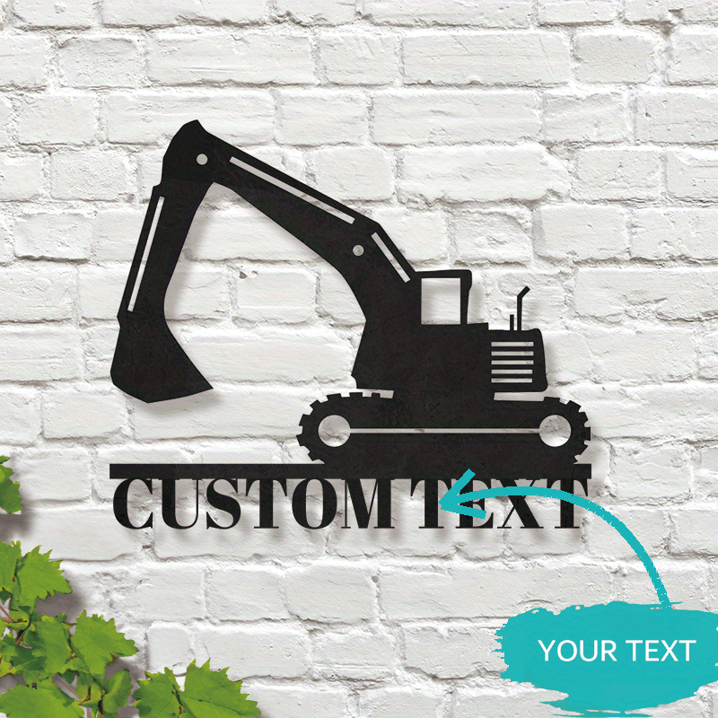 Vintage Bulldozer va Ekskavator Metall Devor San'ati - Sizning Uy Dekoringiz Uchun Qora Temirdan Maxsus Tayyorlangan