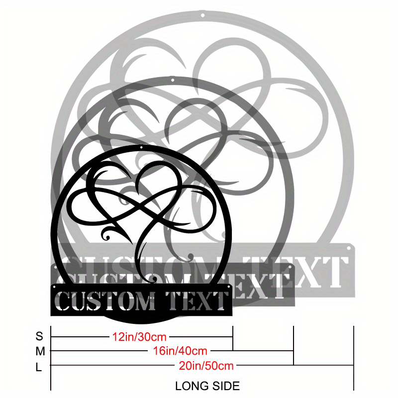 Black Iron Wall Art Heart and Infinity Design Vintage Style for Living Room Bedroom Study