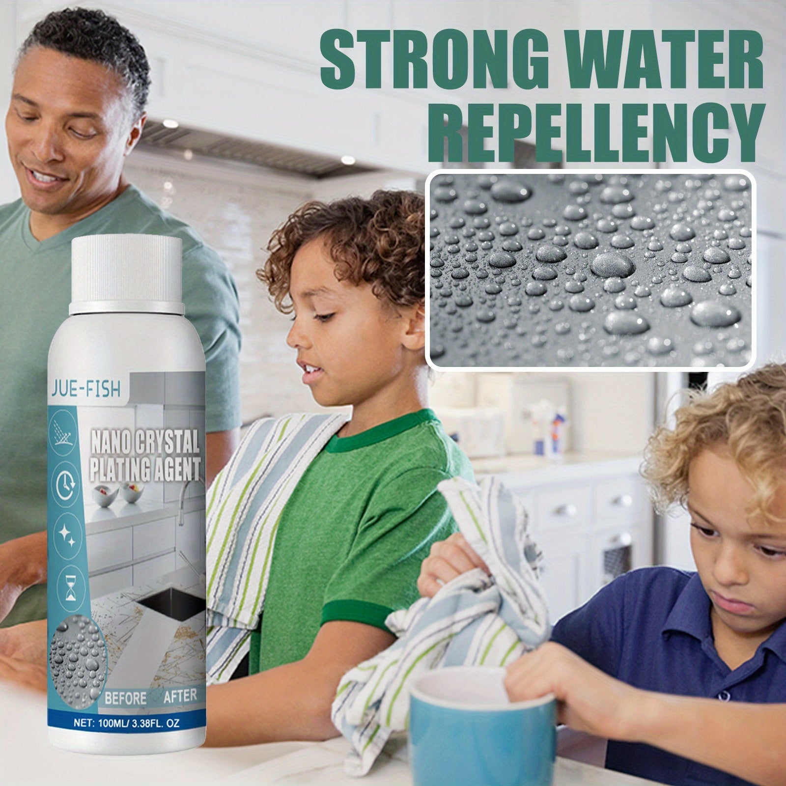 Protective Film for Kitchen Countertops with Nano Crystal Plating for Marble Quartz