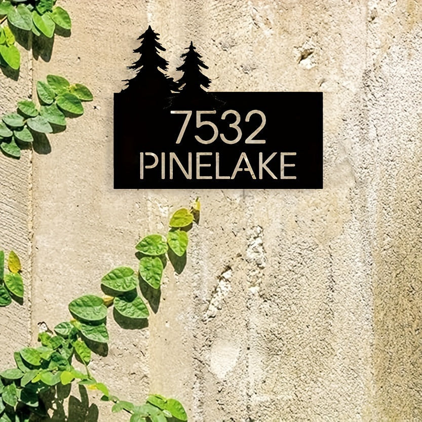 Custom Metal House Number Sign with Address and Name Waterproof Indoor Outdoor