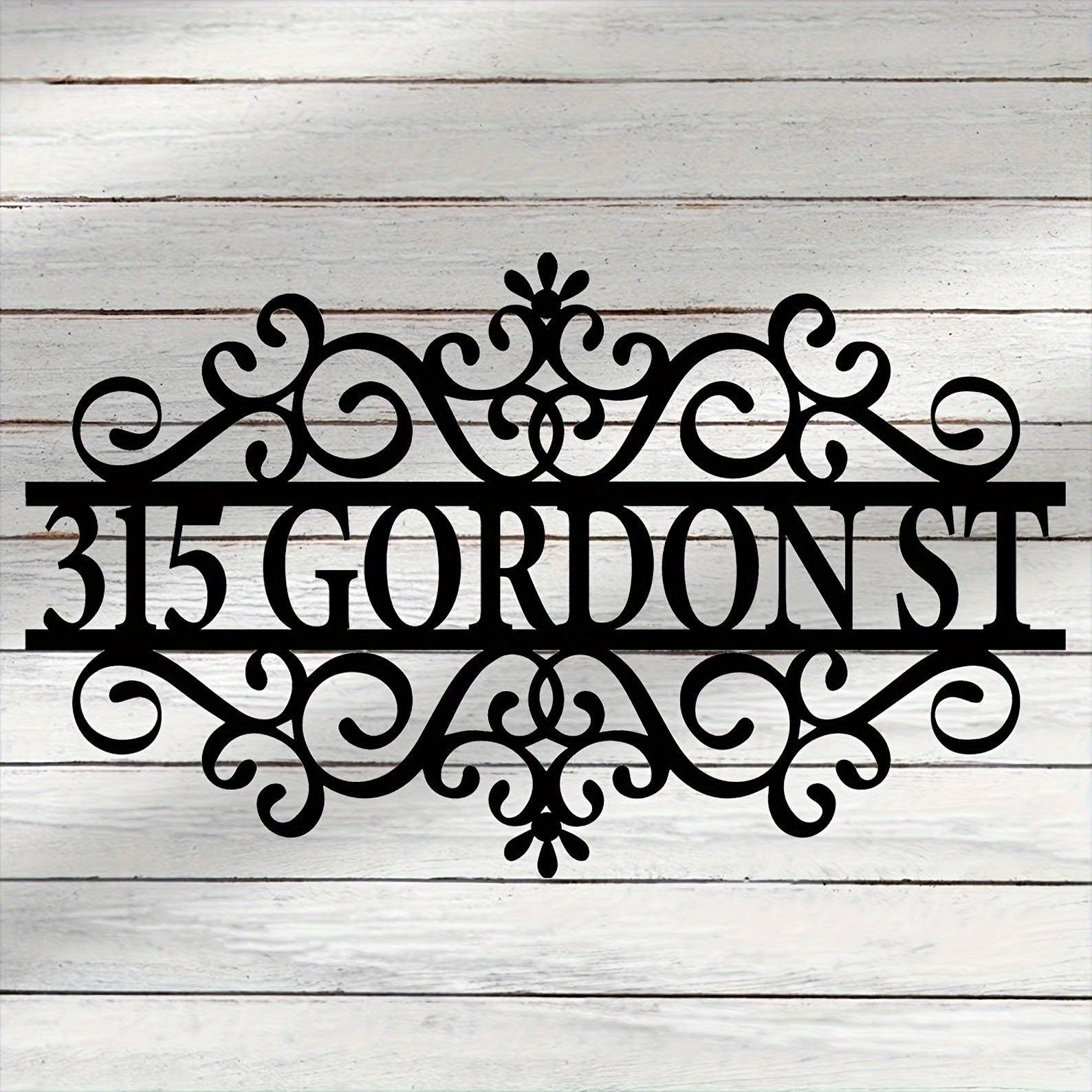 Oq qattiq temir metall eshik tutqichi, uy raqami va zamonaviy naqsh bilan tashqi dekor uchun