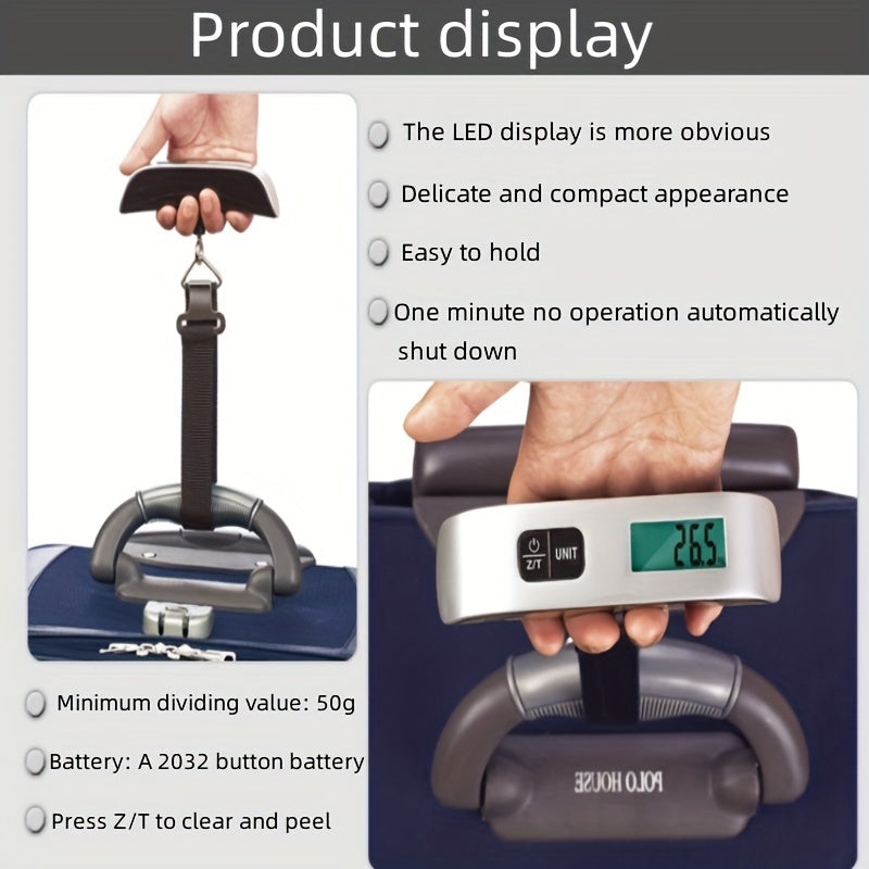 Digital Luggage Scale 50kg Portable Metal Body with LCD Display