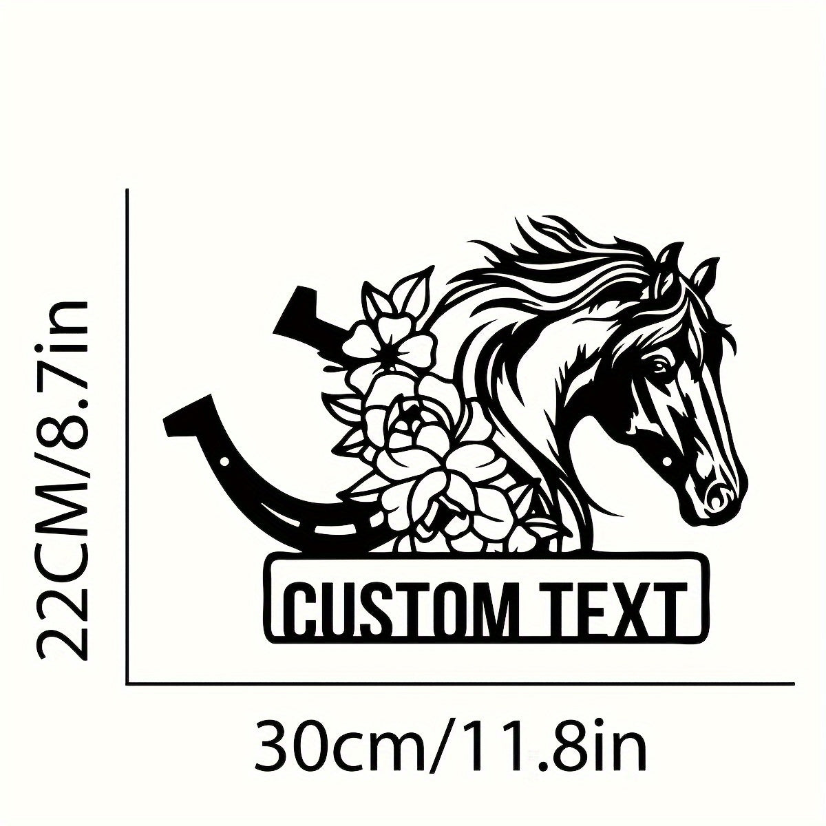 Personalized Horse and Horseshoe Iron Wall Decor Antique Equestrian Home Art