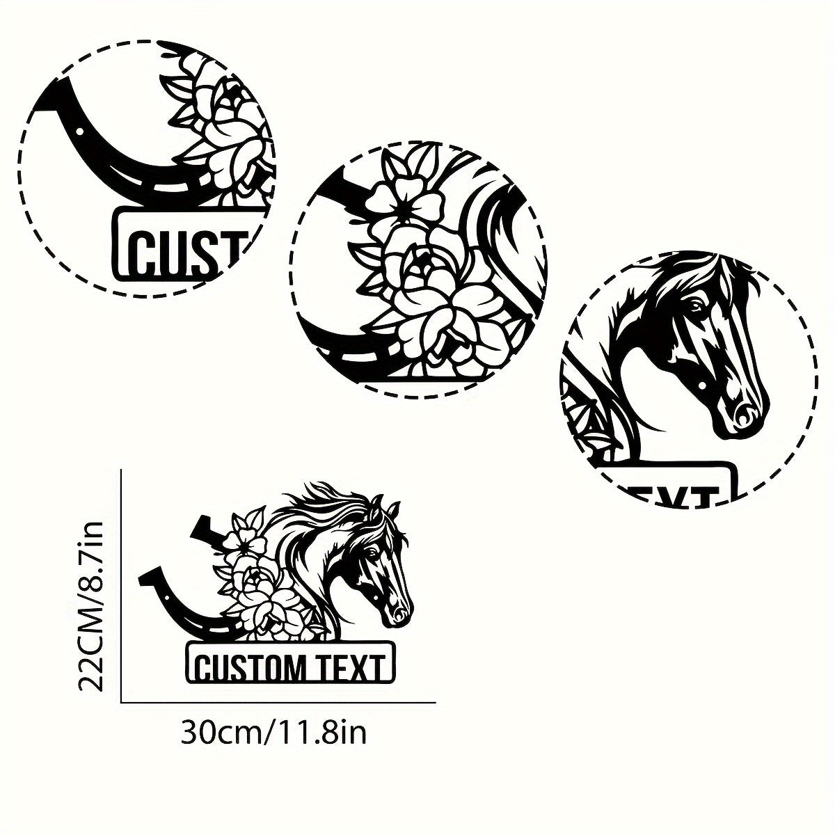 Personalized Horse and Horseshoe Iron Wall Decor Antique Equestrian Home Art