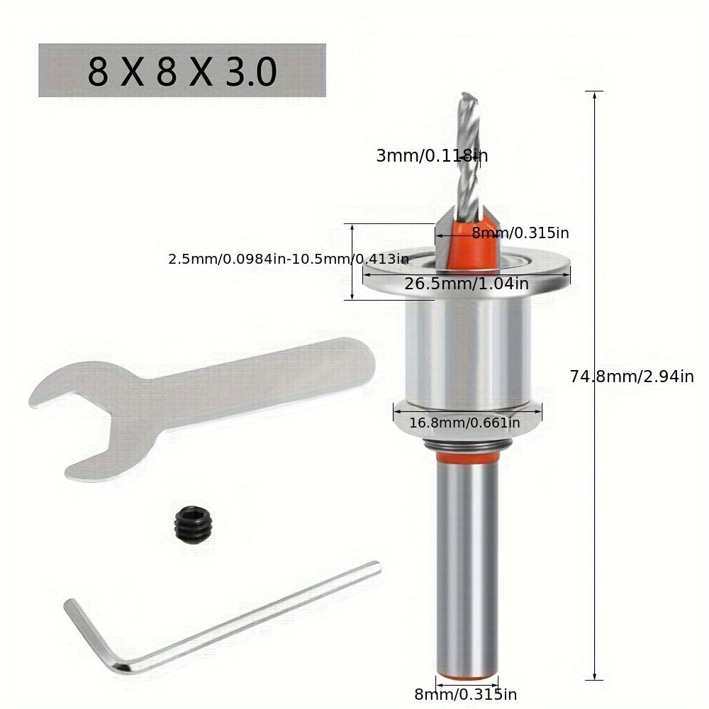 3pcs High-Speed Steel Woodworking Drill Bit Set 3mm Shank Industrial Grade Milling Tools