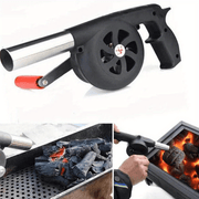 Portable Manual BBQ Blower for Camping Fire Starting and Grilling Black