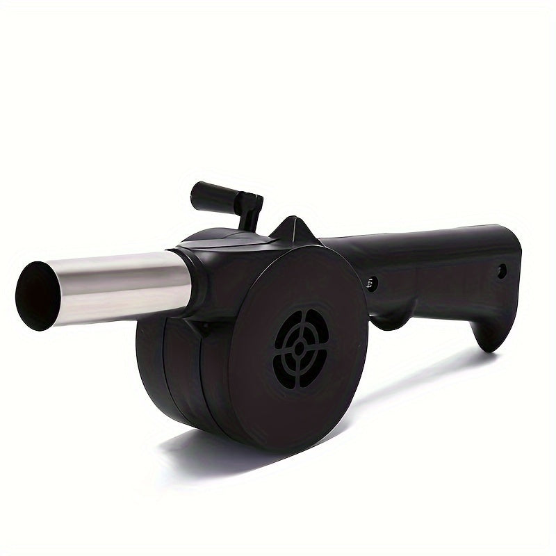 Portable Manual BBQ Blower for Camping Fire Starting and Grilling Black