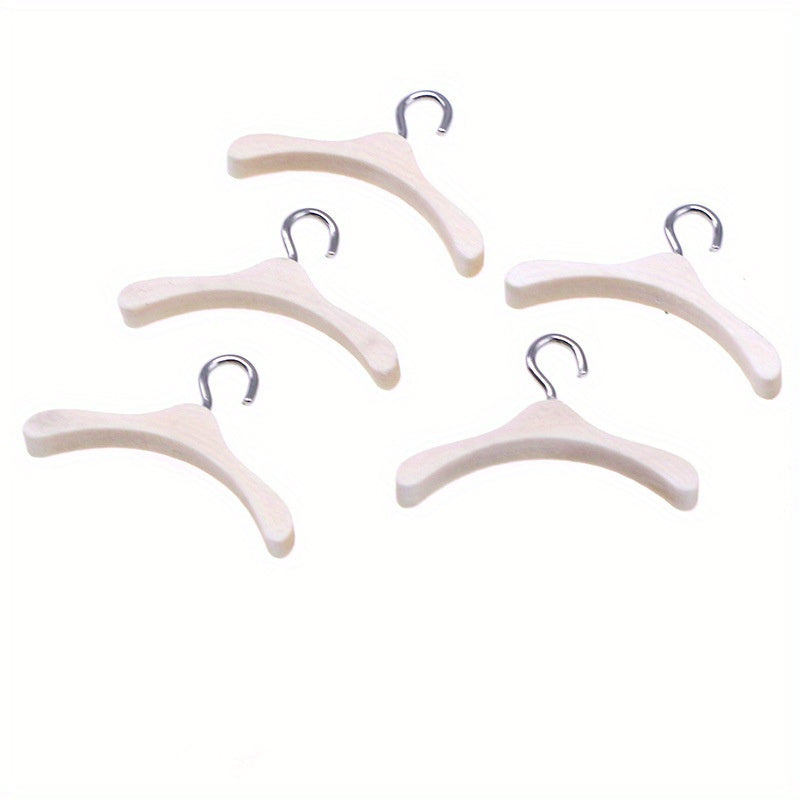 Ichki va tashqi foydalanish uchun metall tutqichli 10 ta kichik yog'och palto tokchalarining to'plami