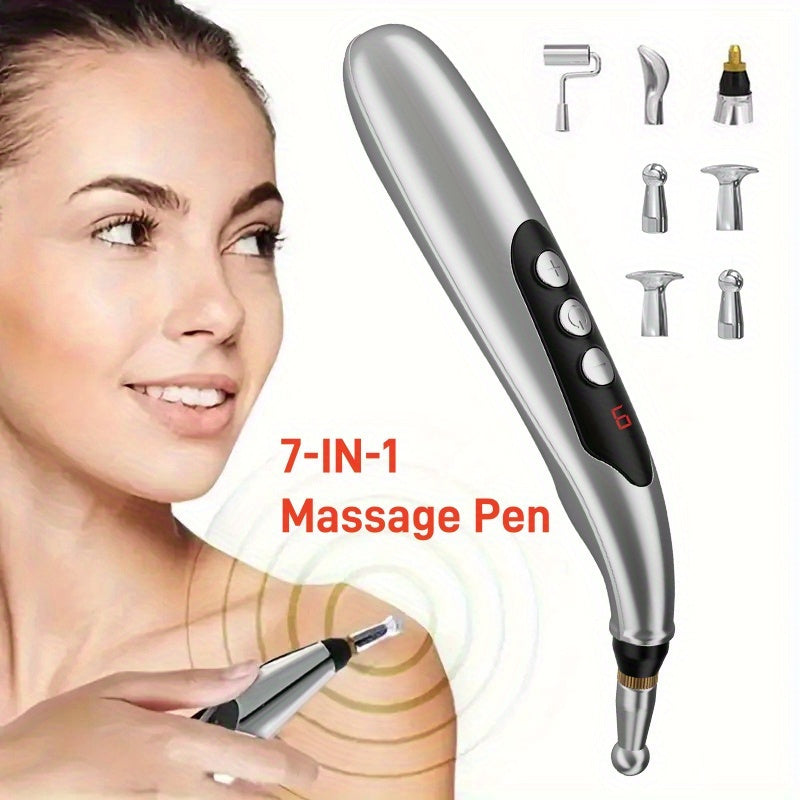 Portativ USB orqali zaryadlanadigan 7-IN-1 ko'p funksiyali massaj qalam va tayoq, 9 ta intensivlik darajalari va turli massaj boshliqlari bilan - keksa va do'stlar uchun mukammal sovg'a!