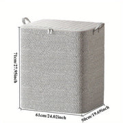 Caja de almacenamiento multifuncional de fibra no tejida con tapa y asa para ropa, juguetes, mantas