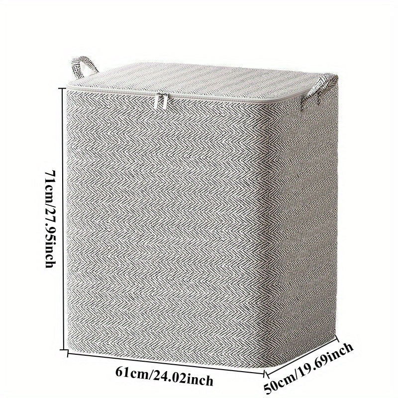 Caja de almacenamiento multifuncional de fibra no tejida con tapa y asa para ropa, juguetes, mantas