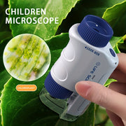 Kids LED Handheld Microscope Set 60X-160X Magnification STEM Educational Toy