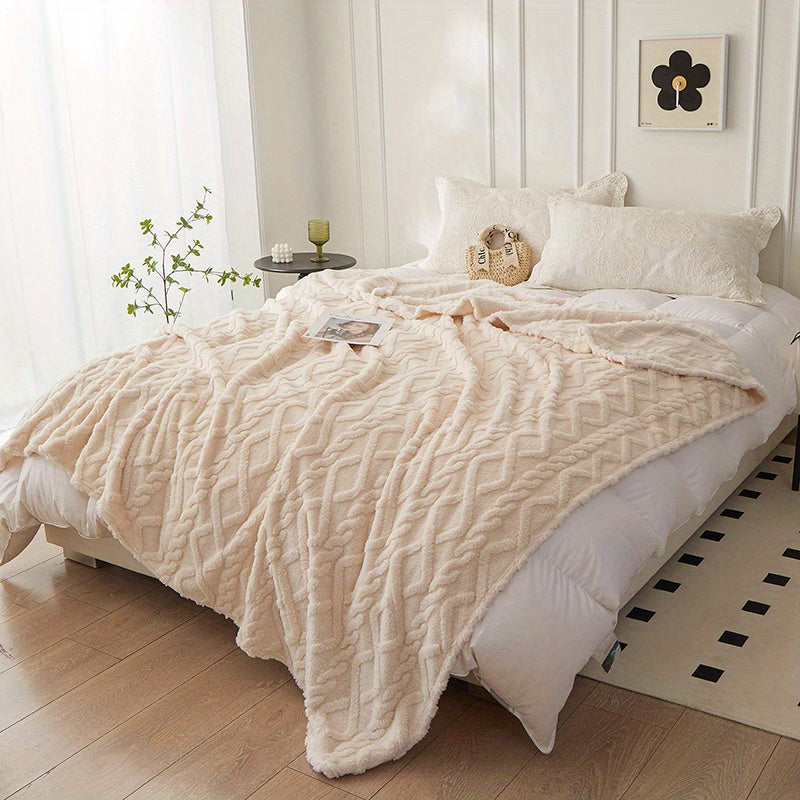 Opulent Taffeta Tashqi Ko'rpa - Zamonaviy Geometrik Dizayni bilan Bir Rangli, Yoz va Qish davomida Yotoq va Divanlar uchun Quvvat Ta'minlaydi