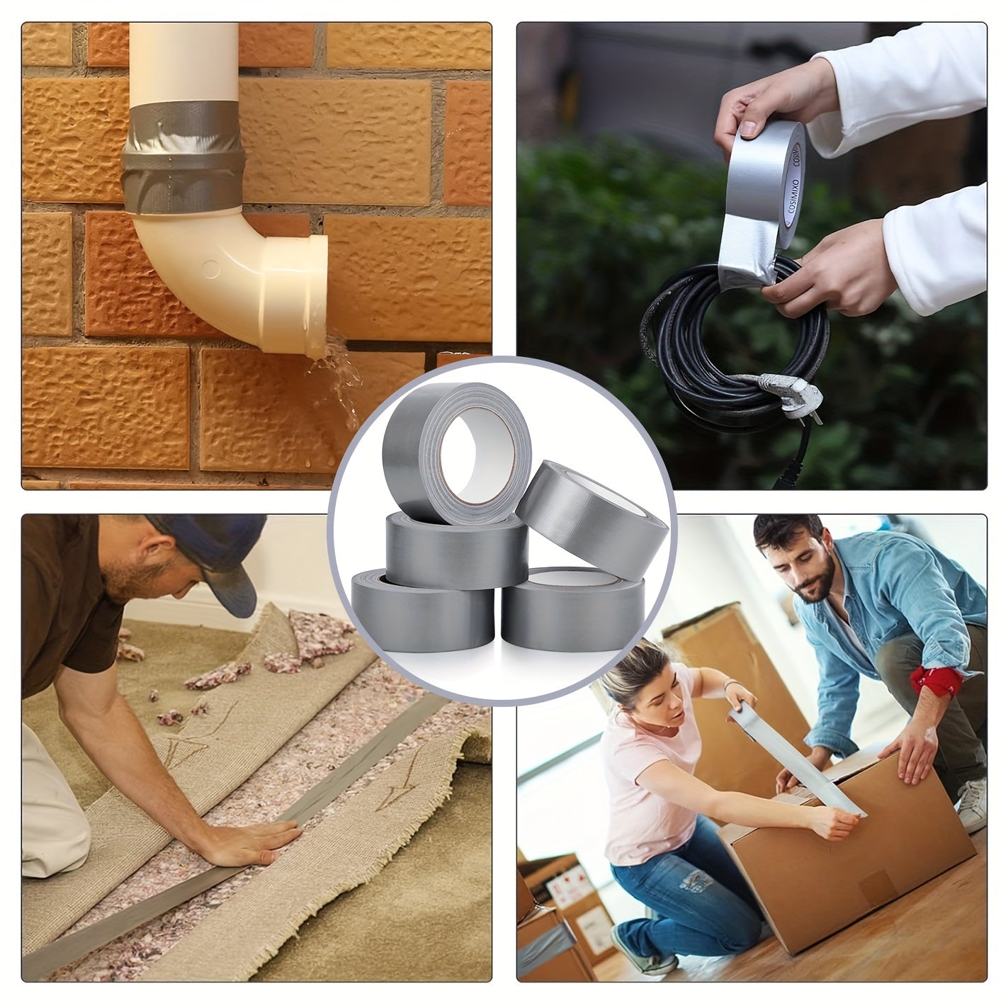 Waterproof Duct Tape for Walls Plastics Glass Wood Metal 10/20m Roll