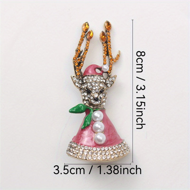 Antik moose broshy rhinestone hayvonlarga ilhomlangan emal zargarlik buyumlari kurtka va kiyimlar uchun