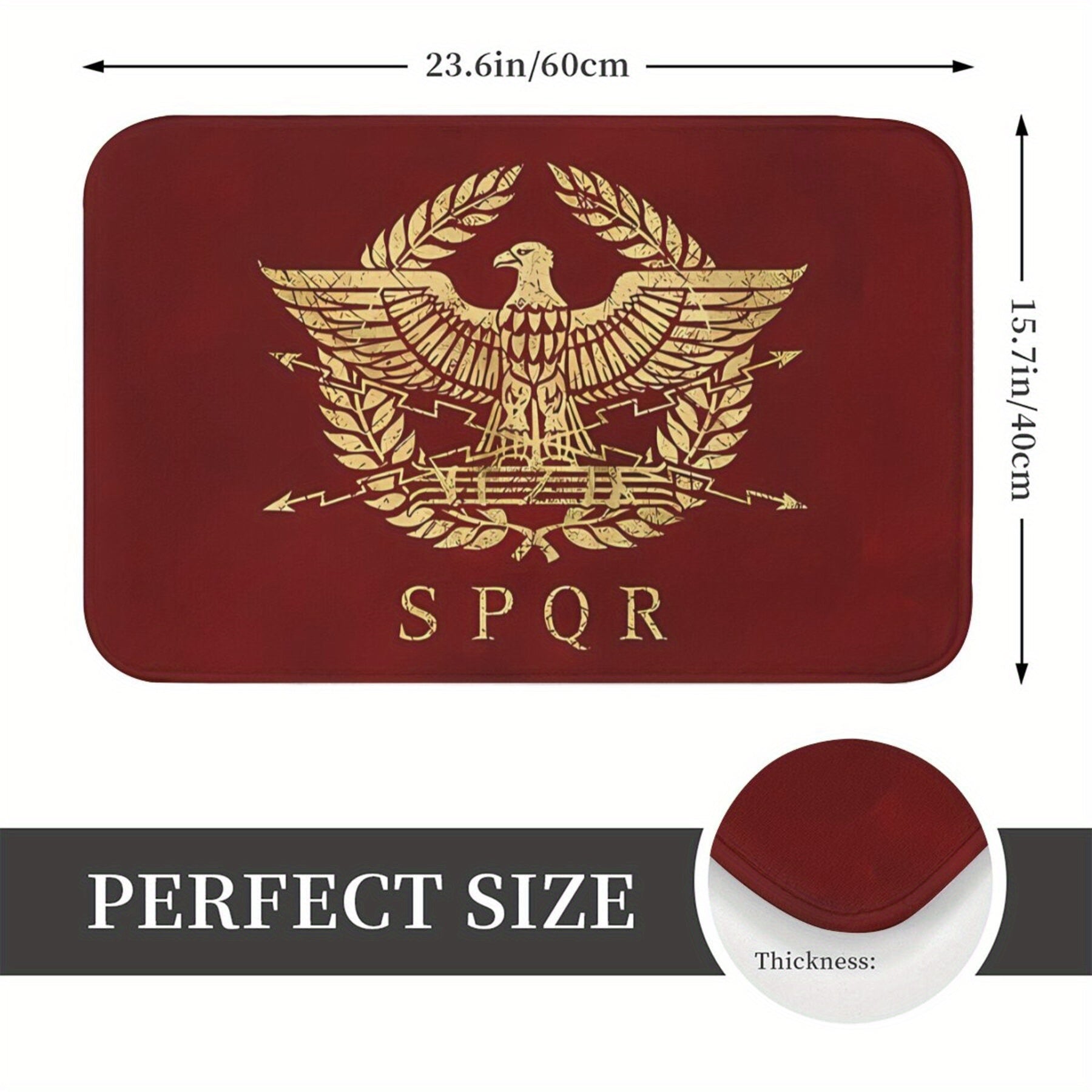 Xmas Themed Doormat Anti-Slip Floor Rug Roman Empire Emblem Living Room Entrance