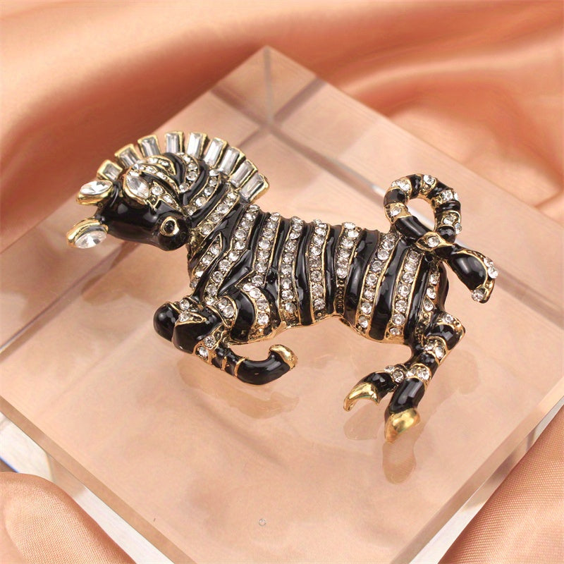 Horse Brooch Pin Rhinestone Animal-Shaped Jewelry for Formal and Casual Wear
