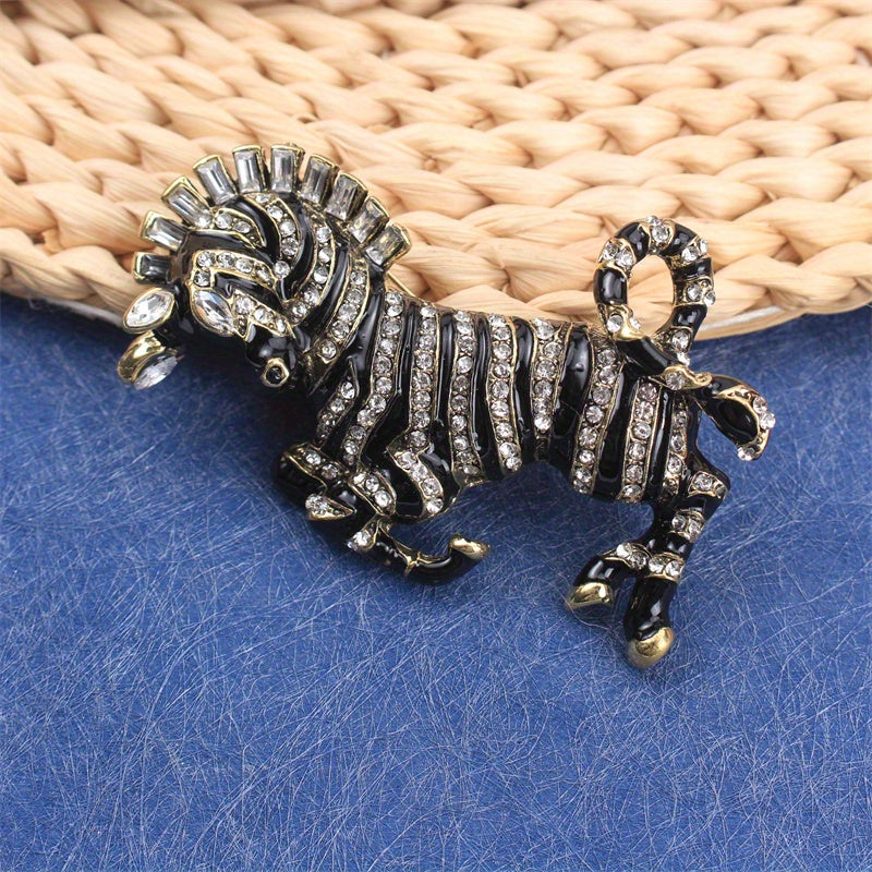 Horse Brooch Pin Rhinestone Animal-Shaped Jewelry for Formal and Casual Wear