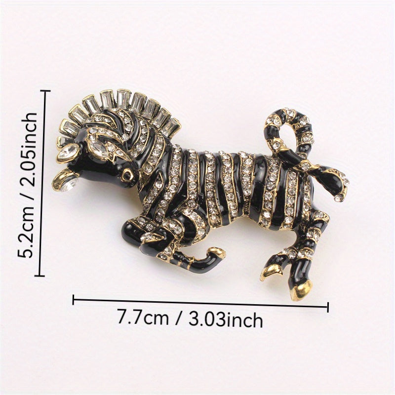 Horse Brooch Pin Rhinestone Animal-Shaped Jewelry for Formal and Casual Wear