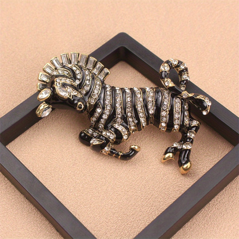 Horse Brooch Pin Rhinestone Animal-Shaped Jewelry for Formal and Casual Wear